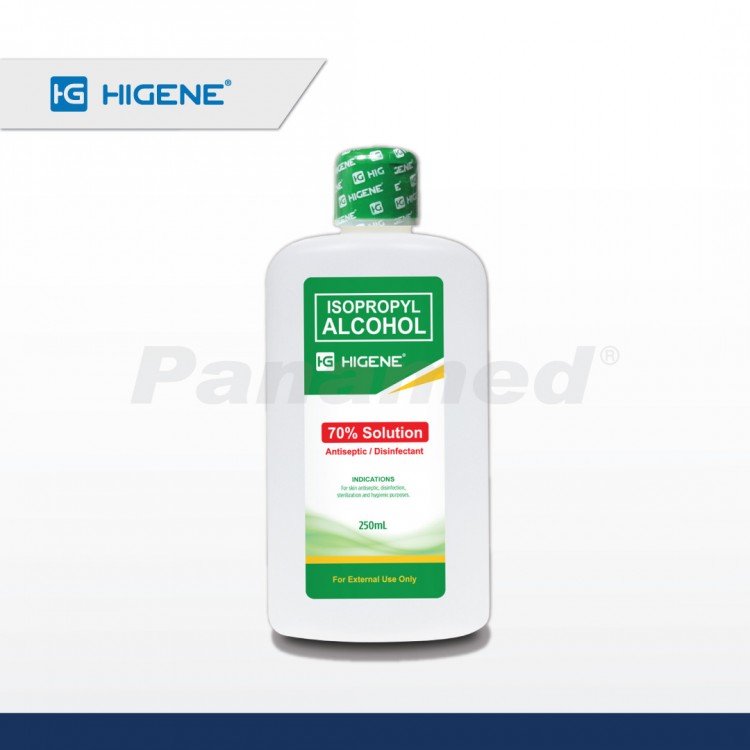 Higene 70% Isopropyl Alcohol, 250 ml